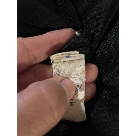 VTG. black maxi dress–Ruched funnel neck,covered buttons,long sleeve,ILGWU,USA - Picture 12 of 14